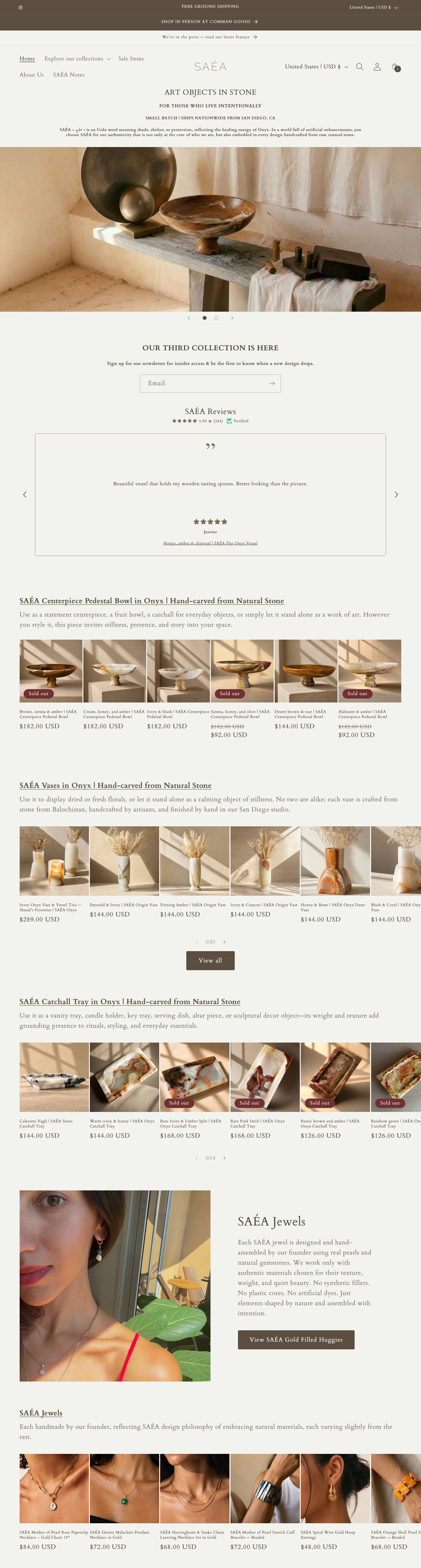 The inherited stock Shopify storefront, full-page