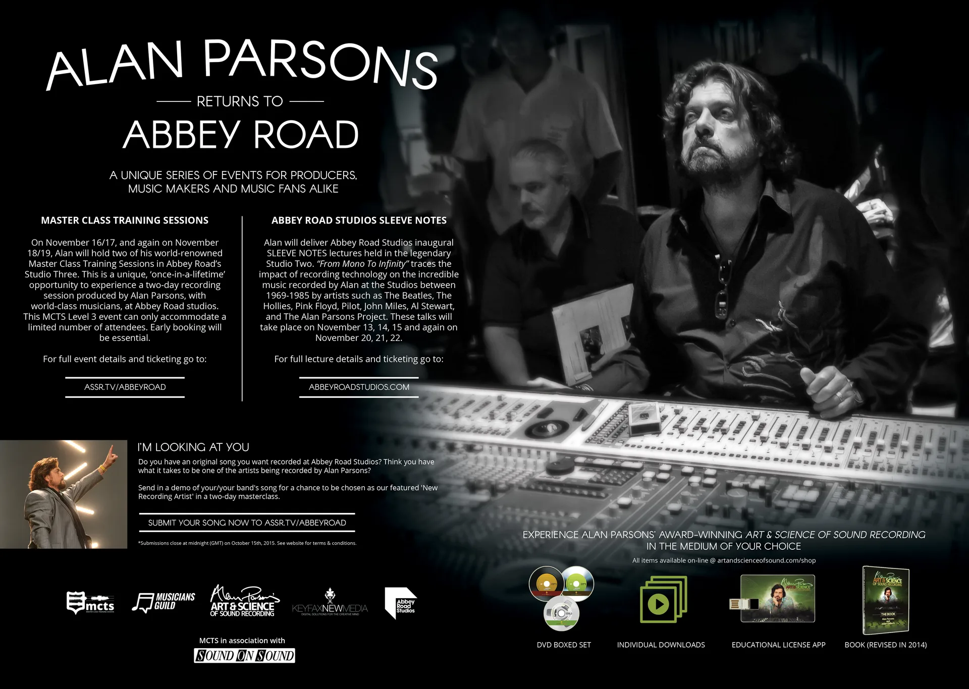 Alan Parsons — Art & Science of Sound Recording, Abbey Road workshop ad